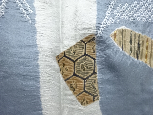 JAPANESE KIMONO / ANTIQUE SHIBORI BAMBOO / BAMBOO GRASS PATTERN MENS J